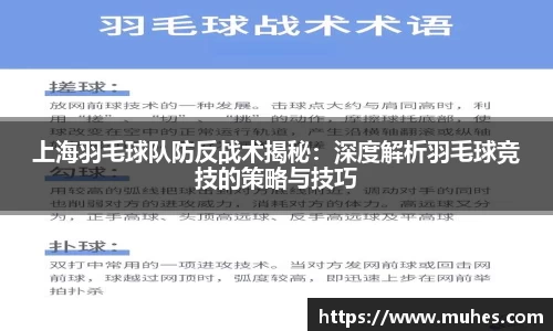 上海羽毛球队防反战术揭秘：深度解析羽毛球竞技的策略与技巧